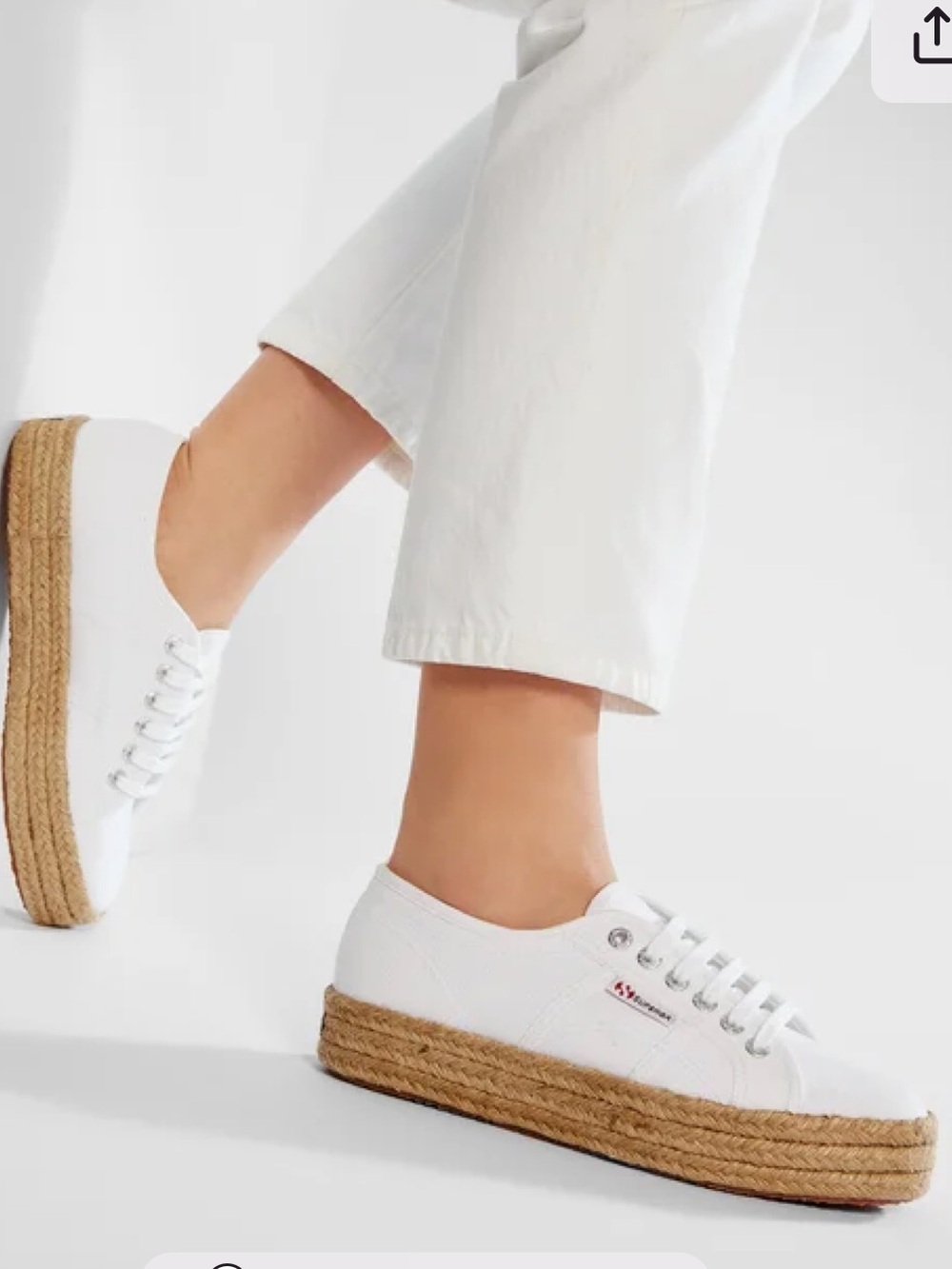NWT Superga Espadrille Cord Sneaker White Size 9.5